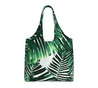 AYYQWE Bolsa de lona extragrande con estampado de hojas de plátano y palmera tropical, para uso diario, compras, viajes, fin de semana, escapadas
