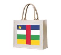 AYYQWE Bolsa de lona reutilizable con estampado de bandera de África Central, ecológica, para viajes al aire libre y todos los días