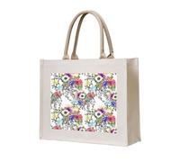 AYYQWE Bolsa de lona reutilizable con estampado de jardín y colores vivos y ecológicos, para viajes al aire libre y todos los días