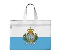 AYYQWE Bolsa de lona unisex con estampado de bandera de San Marino, para compras, oficina, viajes, playa, almacenamiento de documentos