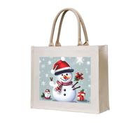 AYYQWE Bolsa de mano con estampado de muñeco de nieve feliz de Navidad, reutilizable, ecológica, de lona, viajes, al aire libre, todos los días