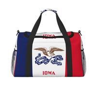 AYYQWE Bolsa de viaje de mano con estampado de la bandera del estado de Iowa para mujeres y hombres, viajes de negocios, camping, viajes diarios