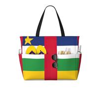 AYYQWE Bolsa de viaje ligera con estampado de bandera de África Central para mujeres y hombres, gran capacidad, para vacaciones y picnic al aire libre