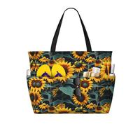 AYYQWE Bolsa de viaje ligera con estampado de girasoles de flores silvestres para mujeres y hombres, gran capacidad, para vacaciones al aire libre, picnic
