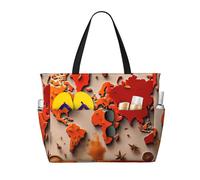 AYYQWE Bolsa de viaje ligera con mapa del mundo hecho de especias para mujeres y hombres, gran capacidad, bolsa de viaje ligera para vacaciones al aire libre picnic