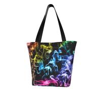 AYYQWE Bolso bandolera de verano con estampado de humo colorido, para playa, viajes, compras, gimnasio, senderismo, fiestas, eventos