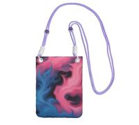 AYYQWE Bolso cruzado delgado con estampado de fuego azul y rosa para teléfono, cartera multiusos para viajes, correr, uso diario, Purple, Talla única