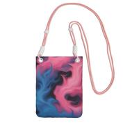 AYYQWE Bolso cruzado delgado con estampado de fuego azul y rosa para teléfono, cartera multiusos para viajes, correr, uso diario, Pink, Talla única