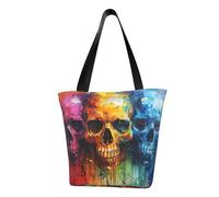 AYYQWE Bolso de hombro para mujer con estampado de calaveras de color, a la moda, ligero, cruzado, casual, compras, todos los días