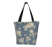 AYYQWE Bolso de hombro para mujer con estampado de flores azules y amarillas, ligero, casual, para ir de compras todos los días