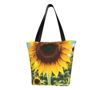 AYYQWE Bolso de hombro para mujer con estampado de girasol amarillo, a la moda, ligero, casual, compras, todos los días