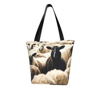 AYYQWE Bolso de hombro para mujer con estampado de ovejas y corderos, a la moda, ligero, casual, compras, todos los días