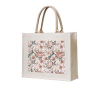 AYYQWE Bolso de mano con diseño de la Torre Eiffel de París con diseño de flores, reutilizable, ecológica, de lona, viajes, al aire libre