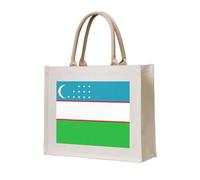 AYYQWE Bolso de mano con estampado de la bandera de la República de Uzbekistán, reutilizable, de lona, ecológica, para viajes, al aire libre, todos los días