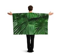 AYYQWE Bonita bandera patriótica con mangas con estampado de hojas de palma verde, accesorio de disfraz, eventos festivos, celebraciones