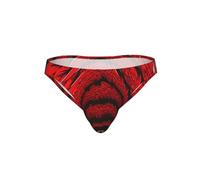 AYYQWE Bragas de bikini transpirables con estampado en espiral de flores rojas para hombre, ropa interior para fitness, playa, vacaciones, descanso, Negro, M