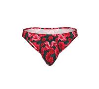 AYYQWE Calzoncillos de bikini transpirables con estampado de flores rojas y rosas para hombre, ropa interior para fitness, playa, vacaciones, descanso, Negro, M