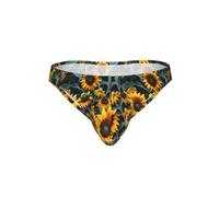 AYYQWE Calzoncillos de bikini transpirables con estampado de girasoles y flores silvestres, ropa interior para fitness, playa, vacaciones, descanso, Negro, M