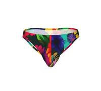 AYYQWE Calzoncillos de bikini transpirables para hombre, con estampado de flores y arcoíris, ropa interior para fitness, playa, vacaciones, descanso, Negro, M
