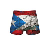 AYYQWE Calzoncillos transpirables para hombre, con estampado de bandera de Puerto Rico, ligeros, cómodos, para uso diario, ropa de dormir casual, Negro, XL
