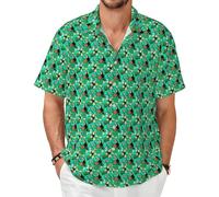 AYYQWE Camisa de manga corta para hombre, diseño de pájaros tropicales y hojas de plantas, para viajes, playa, oficina, uso diario, ligera, Negro, 6XL