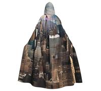 AYYQWE Capa con capucha con estampado de ciudad de Nueva York para adultos, disfraz de carnaval, cosplay, bailes de máscaras, celebraciones al aire libre
