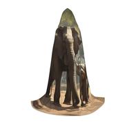 AYYQWE Capa con capucha de carnaval con estampado de elefante, disfraz para festivales, eventos, celebraciones al aire libre