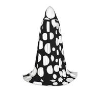 AYYQWE Capa con capucha de carnaval con estampado de lunares blancos y negros para festivales, eventos, celebraciones al aire libre