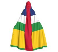 AYYQWE Capa con capucha para adultos, con estampado de bandera de África Central, cómoda, para cosplay, carnaval, fiesta de máscaras, capa