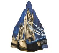 AYYQWE Capa con capucha para adultos, diseño de Tower Bridge In London, cómoda, para cosplay, carnaval, fiesta de máscaras