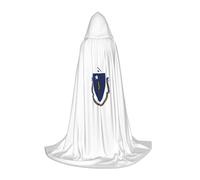 AYYQWE Capa con capucha para carnaval, con estampado de la bandera del estado de Massachusetts, para festivales, eventos, celebraciones al aire libre