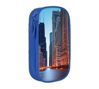 AYYQWE Chicago Illinois USA - Estuche práctico con múltiples compartimentos para oficina, viajes, escuela, arte, suministros diarios, Blue, Talla única, Bolsillo para el paquete