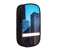 AYYQWE Chicago Reflect - Estuche práctico con múltiples compartimentos para oficina, viajes, escuela, arte, suministros diarios, Black, Talla única, Bolsillo para el paquete