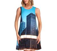 AYYQWE Chicago Reflect - Vestido cómodo de verano para mujer, sin mangas, para vacaciones, fiestas, actividades diarias al aire libre, Negro, L