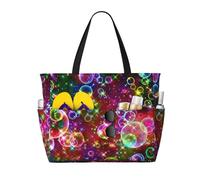 AYYQWE Colorido bolso de playa con estampado de estrellas y arco iris, bolsa de fin de semana, reutilizable, ligera, para gimnasio, picnic, camping, mujeres y hombres