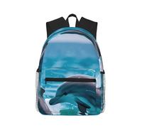 AYYQWE Dolphins In The Sea - Mochila informal unisex ligera y resistente al agua, viajes de fin de semana, viajes al aire libre