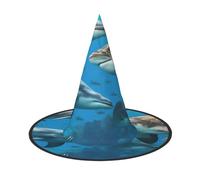 AYYQWE Dolphins Sea Turtle Shark Octopus Coral Reef Print Comfortable Unisex Carnival Party Hat Cosplay Costume Masquerade Celebrations