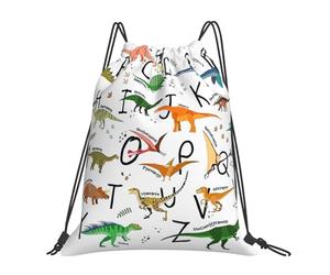 AYYQWE Elegante mochila de aprendizaje con estampado de dinosaurios para adultos, ligera, plegable, con cordón, bolsa deportiva, reutilizable, para viajes, yoga