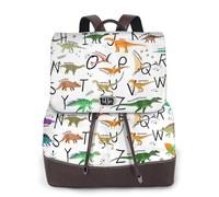 AYYQWE Elegante mochila de aprendizaje de alfabetos con dinosaurios para mujer, elegante, versátil, para compras, uso diario, viajes, trabajo