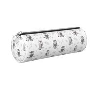 AYYQWE Estuche cilíndrico elegante con diseño de búho, diseño de ramas de árbol, accesorios de oficina, organizador de artículos de papelería, Silver, One Size, Organizador de bolsas