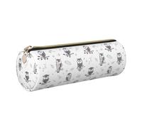 AYYQWE Estuche cilíndrico elegante con diseño de búho, diseño de ramas de árbol, accesorios de oficina, organizador de artículos de papelería, Gold, One Size, Organizador de bolsas