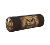 AYYQWE Estuche cilíndrico elegante con diseño de búho, organizador de artículos de papelería y accesorios de oficina, Silver, One Size, Organizador de bolsas