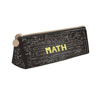 AYYQWE Estuche con estampado de matemáticas para estudiantes, gran capacidad, triangular, con cremallera, para maquillaje, escuela, universidad, White, Talla única
