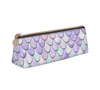 AYYQWE Estuche con estampado de sirena, color rosa pastel, morado, aguamarina, para estudiantes, gran capacidad, triangular, con cremallera, para maquillaje, escuela, universidad, White, Talla única