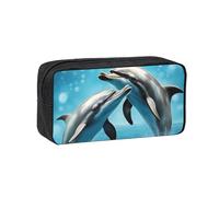 AYYQWE Estuche organizador de gran capacidad con diseño de delfines en amor