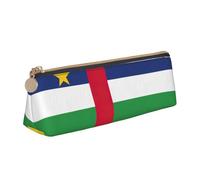 AYYQWE Estuche para lápices con diseño de bandera de África Central, gran capacidad, triangular, con cremallera, para maquillaje, escuela, universidad, White, Talla única