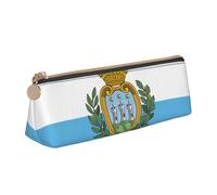 AYYQWE Estuche para lápices con diseño de bandera de San Marino para estudiantes, gran capacidad, triangular, con cremallera, para maquillaje, escuela, universidad, White, Talla única