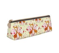 AYYQWE Estuche para lápices con diseño de jirafa y flores y mariposas, gran capacidad, triangular, con cremallera, para maquillaje, escuela, universidad, White, Talla única