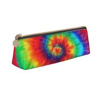 AYYQWE Estuche para lápices con estampado de hippies de teñido anudado, gran capacidad, triángulo, con cremallera, para maquillaje, escuela, universidad, White, Talla única