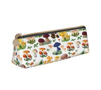 AYYQWE Estuche para lápices de pintura japonesa con estampado de hongos para estudiantes, gran capacidad, triangular, con cremallera, para maquillaje, escuela, universidad, White, Talla única